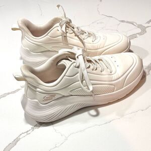 Skechers Bobs Sport Squad Waves Women's White Athletic Sneakers Memory Foam 7.5
